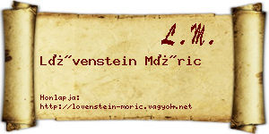 Lövenstein Móric névjegykártya